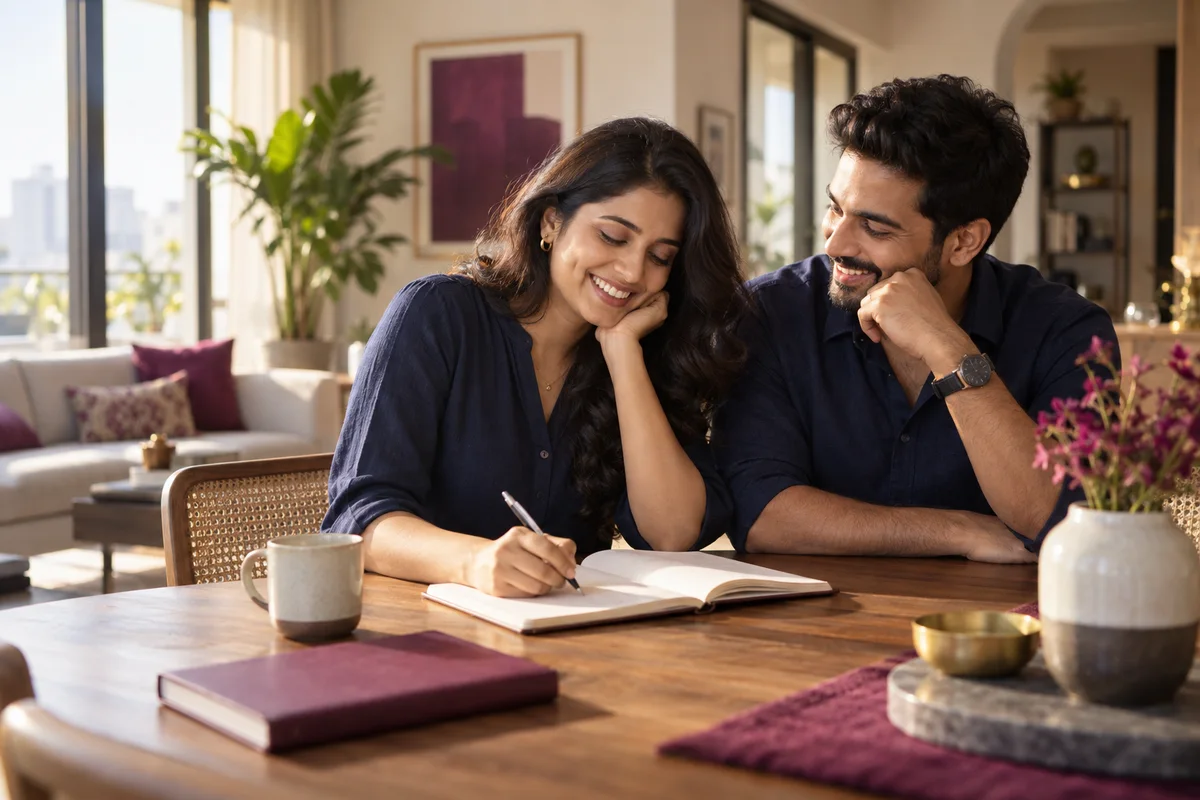 A couple planning their next chapter at home